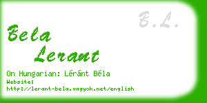 bela lerant business card